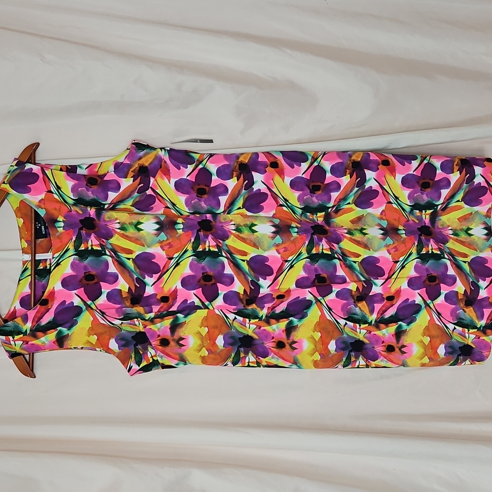 Ronni Nicole Floral Sheath Dress Women’s 12 Bold Colorful Artsy Summer Dress - Picture 2 of 8